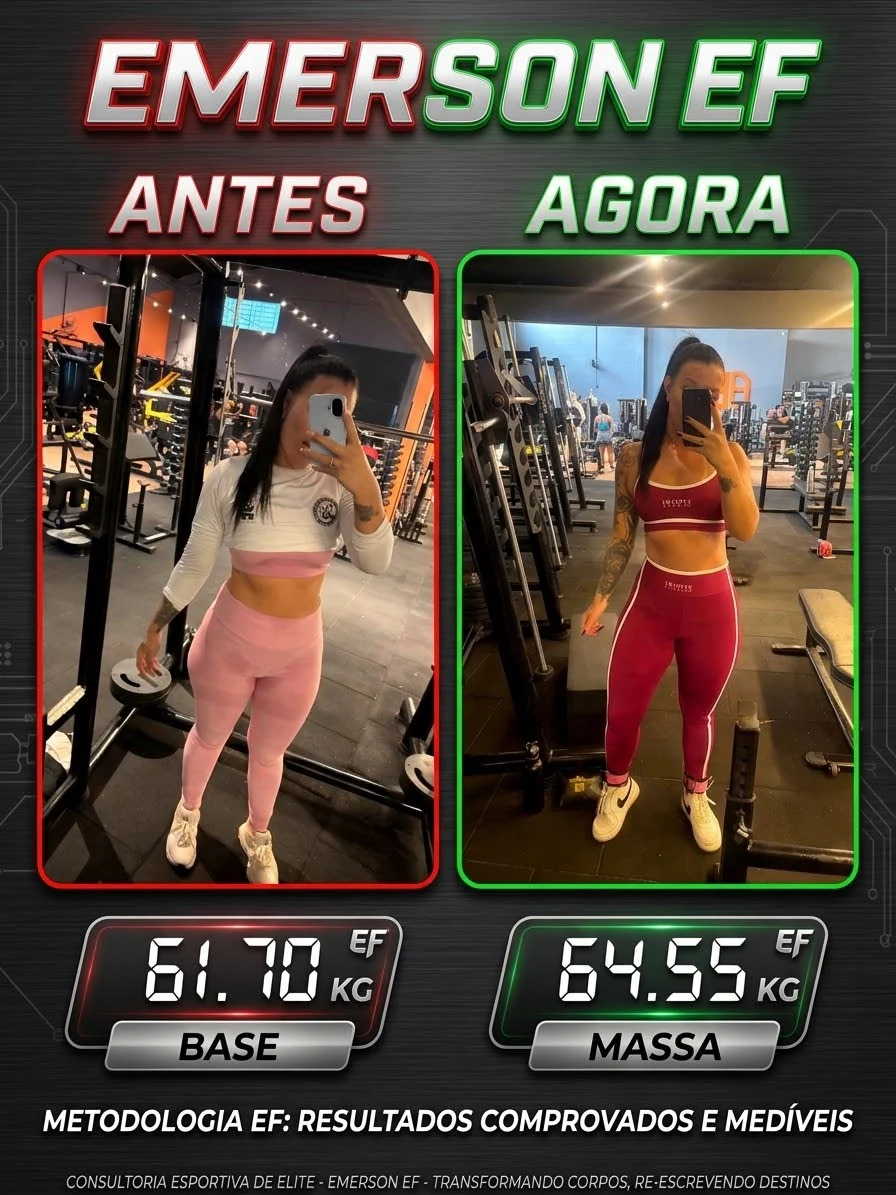 Antes e depois de aluna da Consultoria EF
