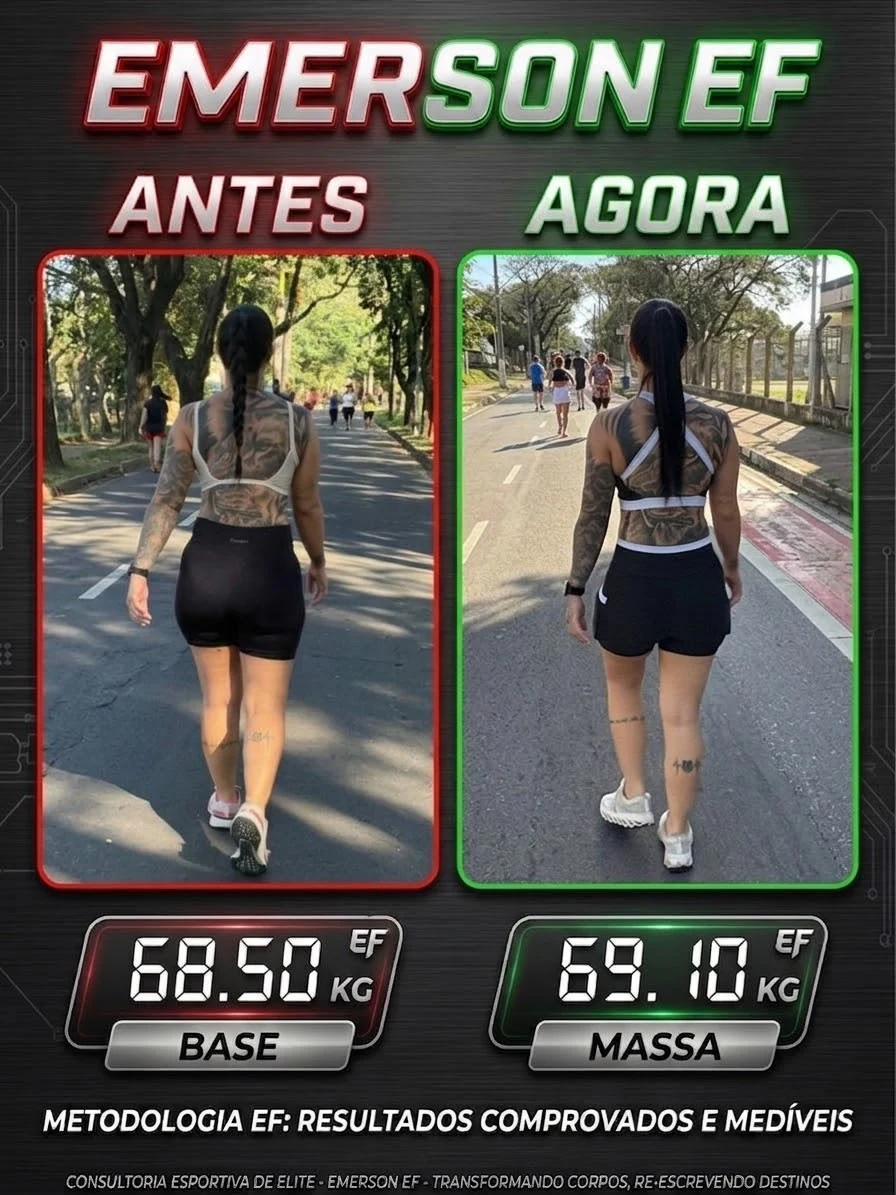 Antes e depois de aluna da Consultoria EF